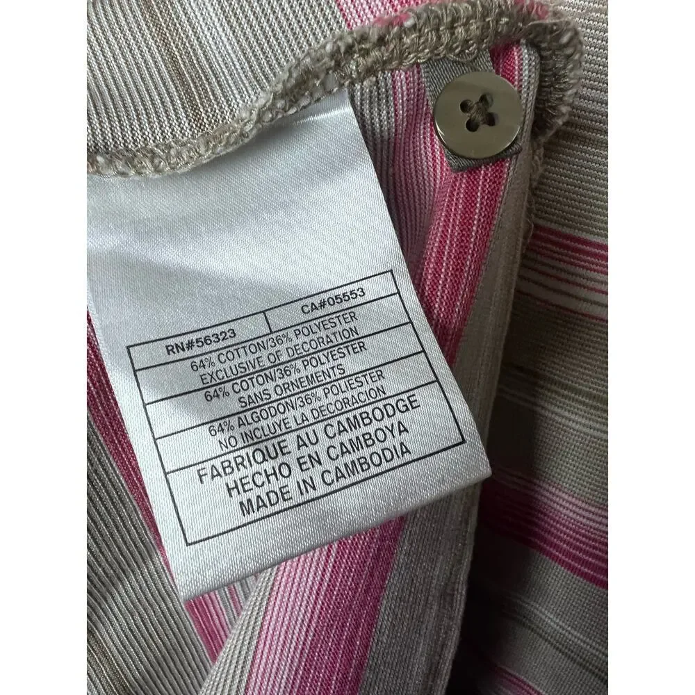 Nike FITDRY Tiger Woods Collection Men's Golf Polo Pink Tan Stripe Size XXL